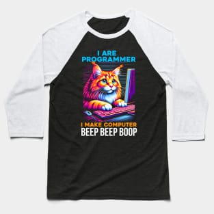 I Are Programmer Computer Cat Beep Boop I Funny IT Classic Baseball T-Shirt